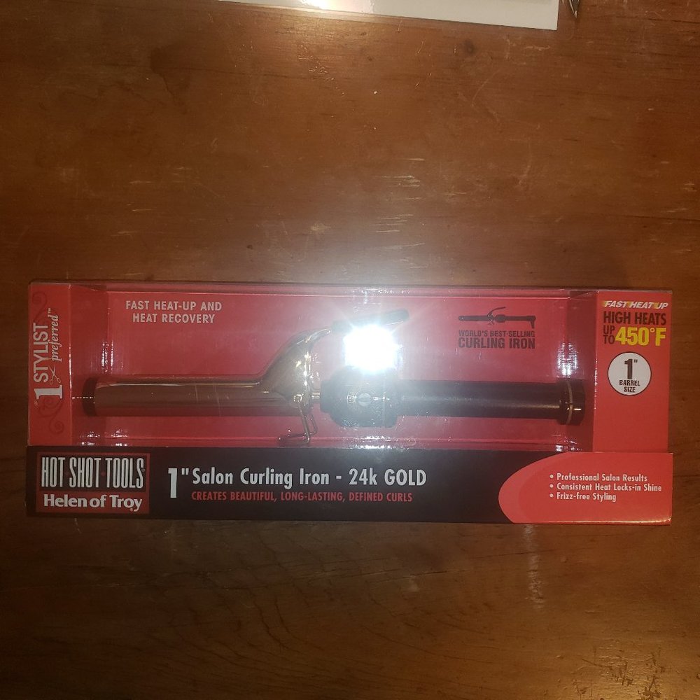 Helen Of Troy 1” Gold Plated Curling Iron/Wand NWT